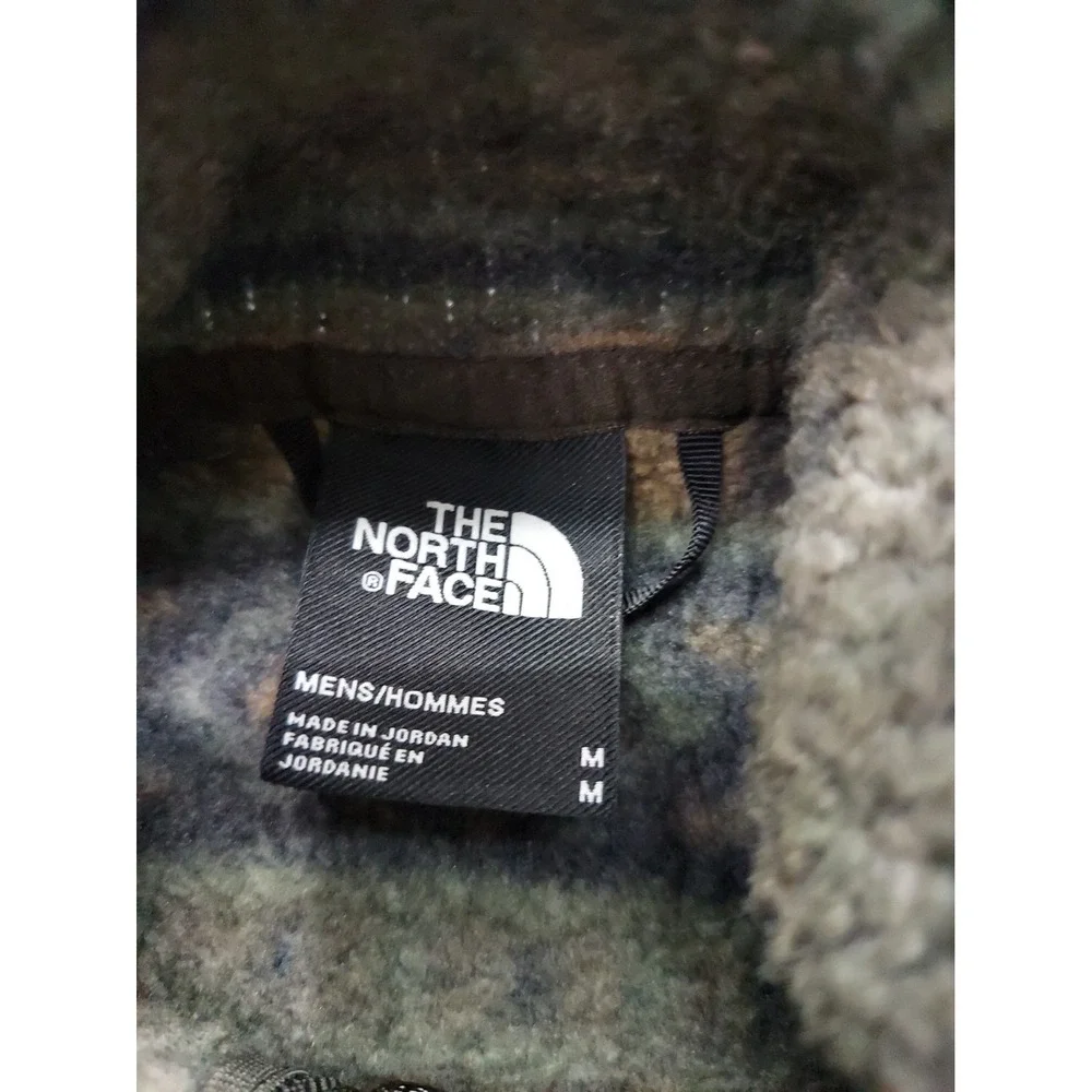 North Face Pullover Sweater Mens Medium Olive Green Fair Isle 1/4 Zip Outdoor